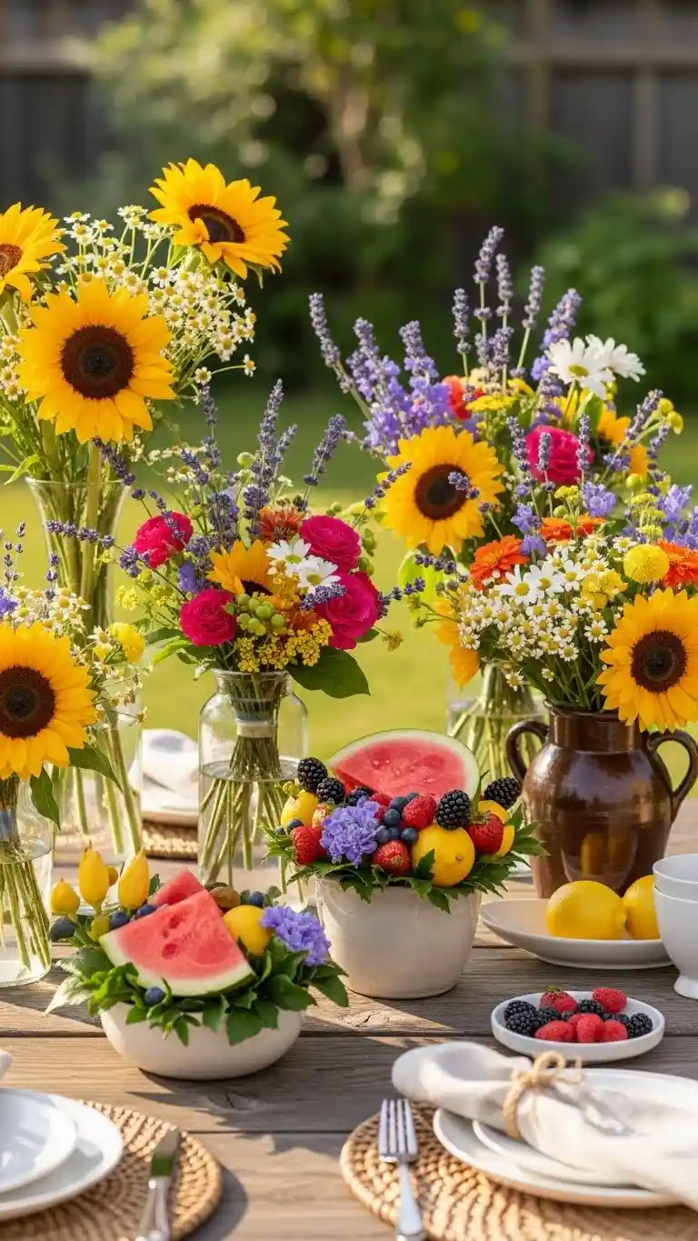 Aisle Runners with Coastal Motifs Vibrant Summer Table Arrangements