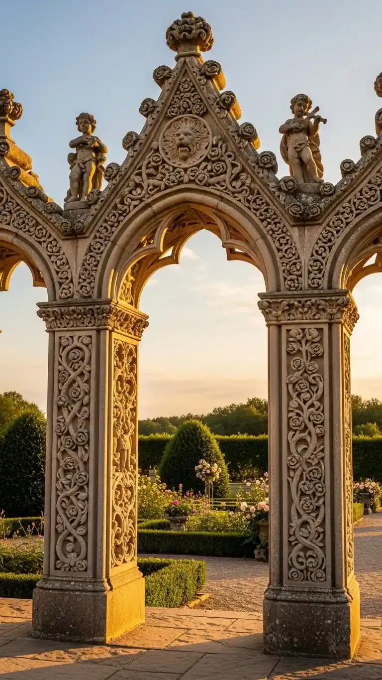 Aisle Runners with Coastal Motifs Ornate Ceremony Arches with Sculpted Details