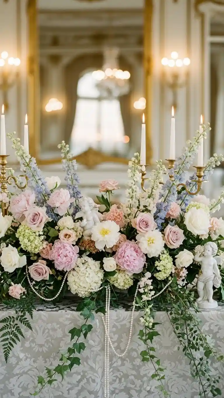 Aisle Runners with Coastal Motifs Lavish Floral Arrangements with Romantic Flow