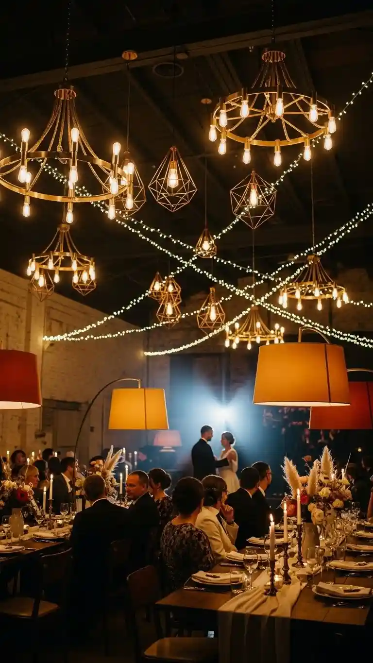 Aisle Runners with Coastal Motifs Retro Revival Wedding Aesthetic Through Statement Lighting