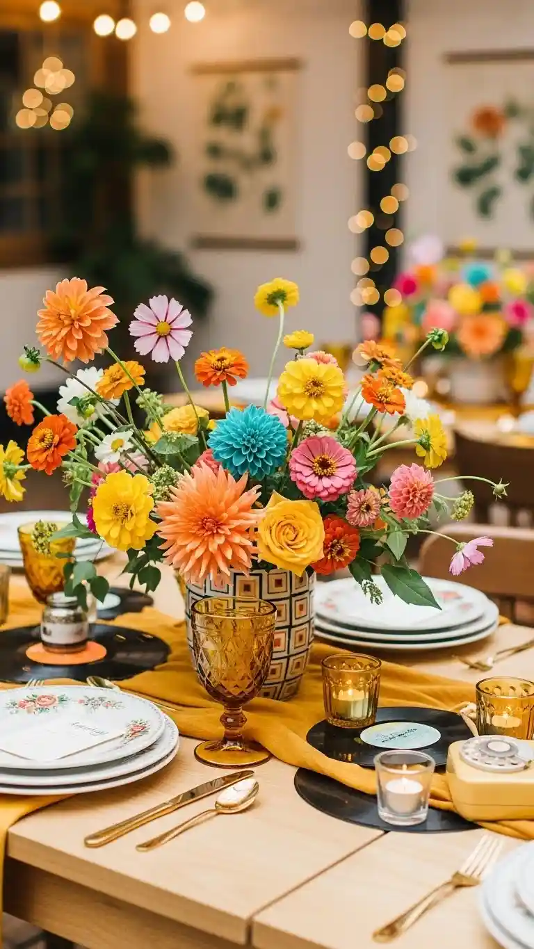 Aisle Runners with Coastal Motifs Retro-Inspired Floral Styling for Wedding Decor