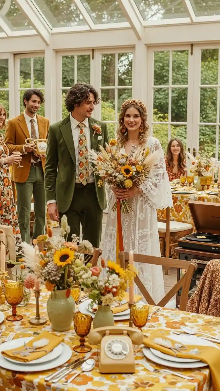 Aisle Runners with Coastal Motifs Retro Revival Wedding Aesthetic Through Decorative Arches