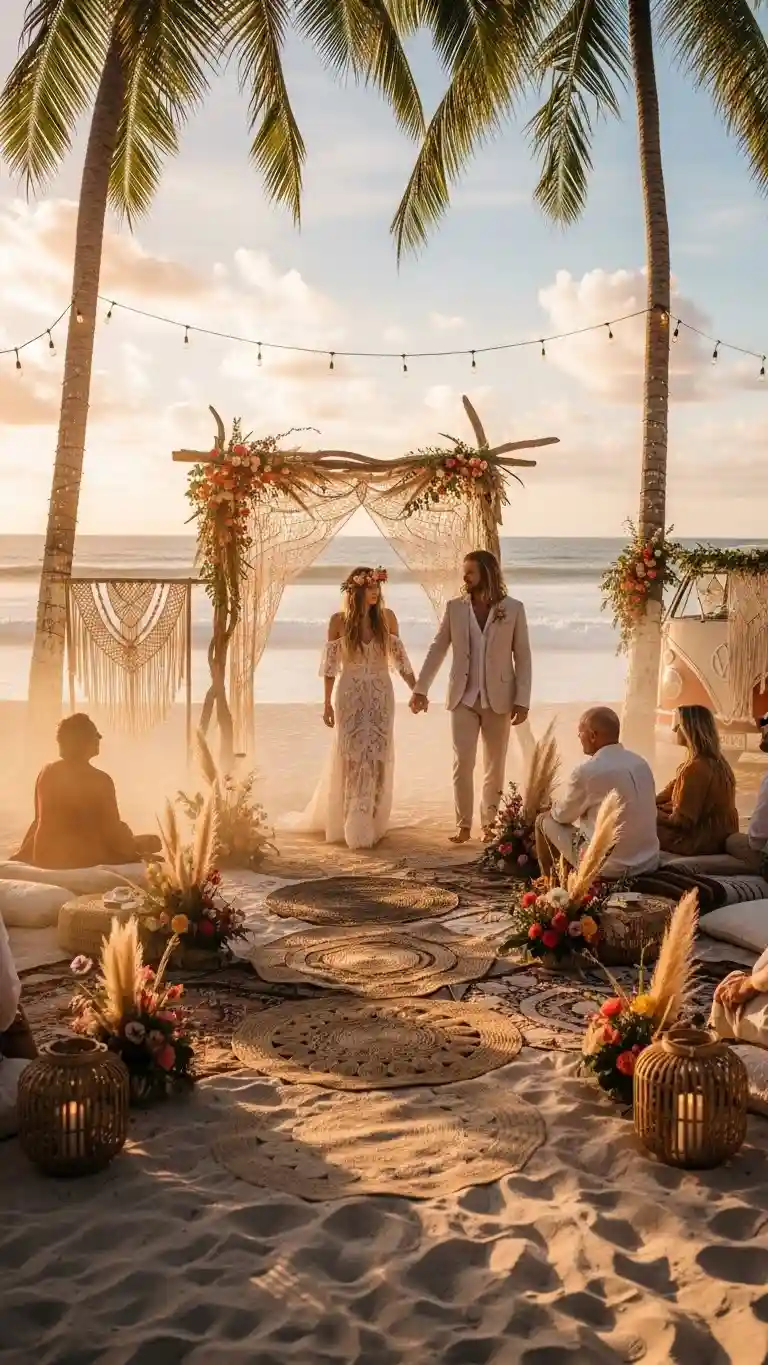 Aisle Runners with Coastal Motifs Beach Perfectly Complements Bohemian Wedding Style