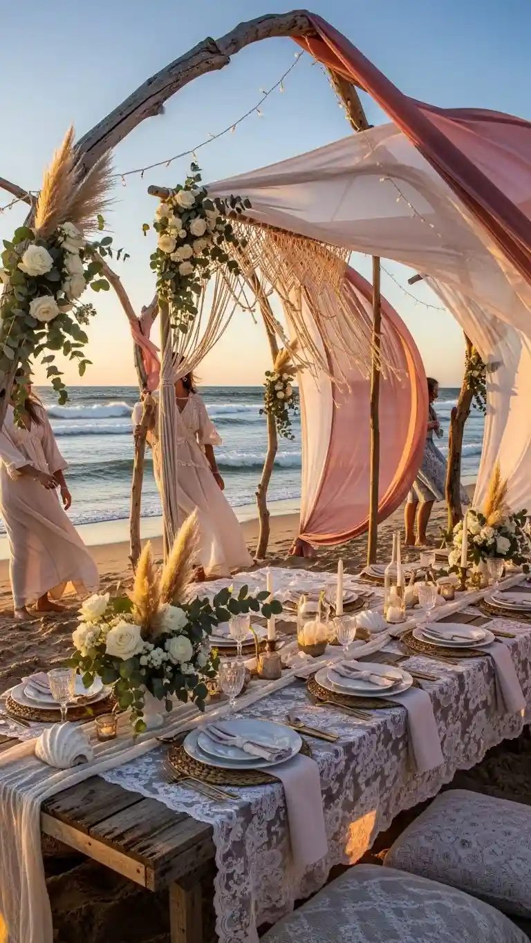 Aisle Runners with Coastal Motifs Linen and Cotton Fabrics for Breezy Elegance