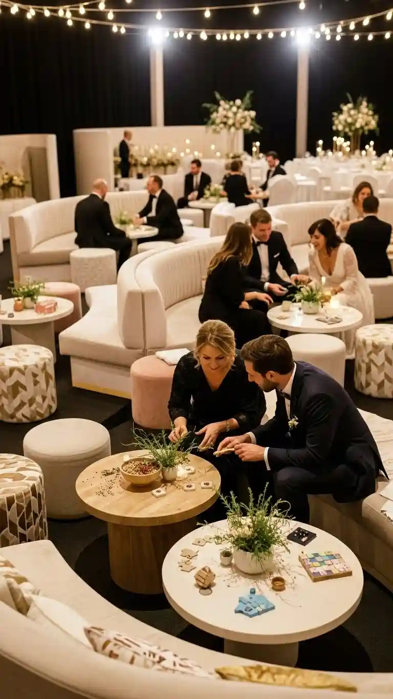 Aisle Runners with Coastal Motifs Interactive Guest Seating That Encourages Connection