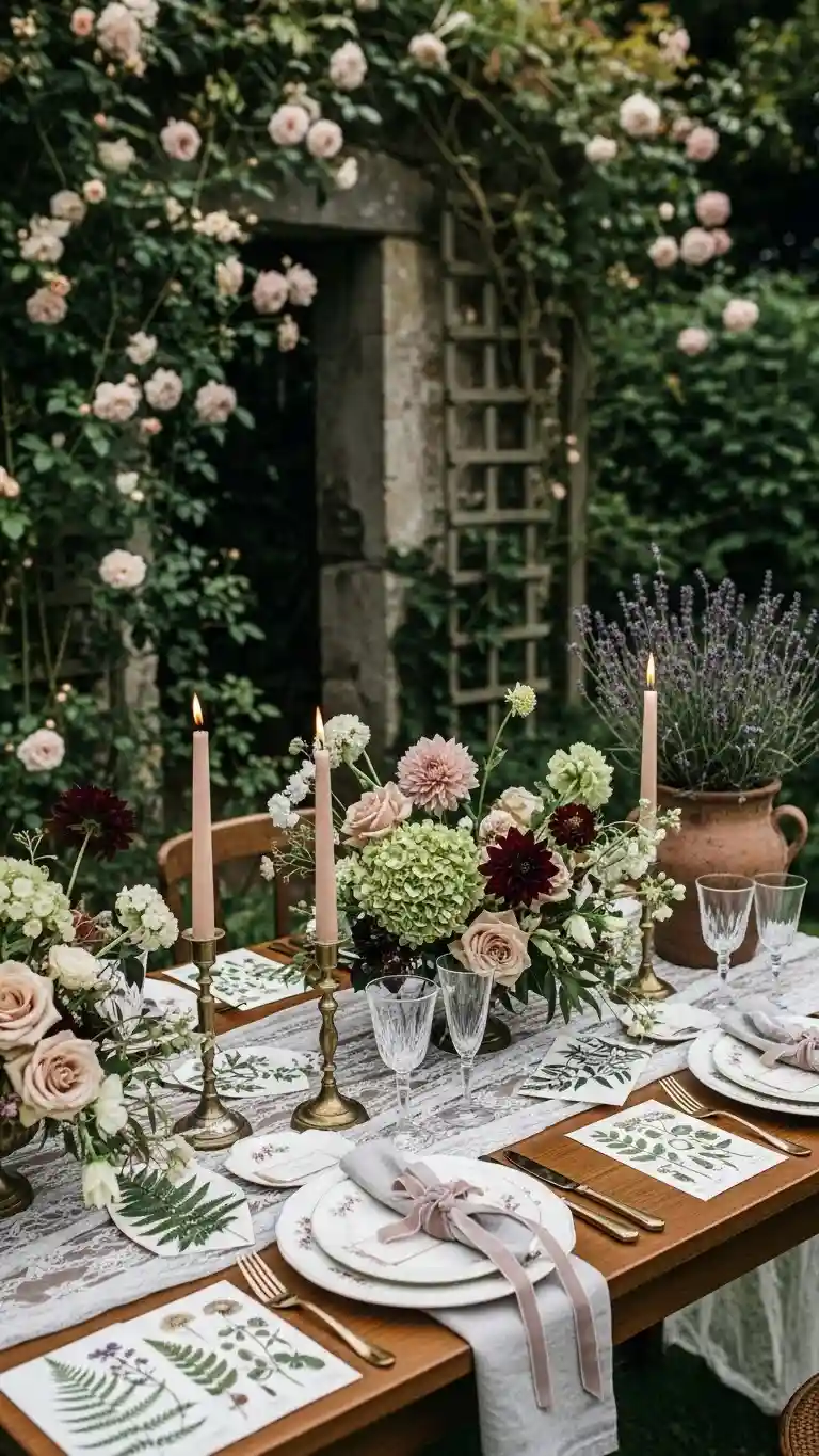 Aisle Runners with Coastal Motifs Vintage Botanical Color Palette Elegance