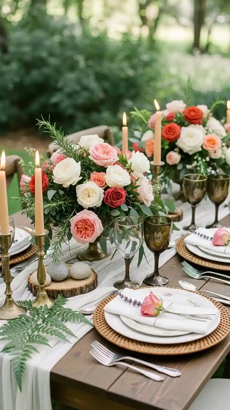 Aisle Runners with Coastal Motifs Whimsical Tablescapes with Organic Textures