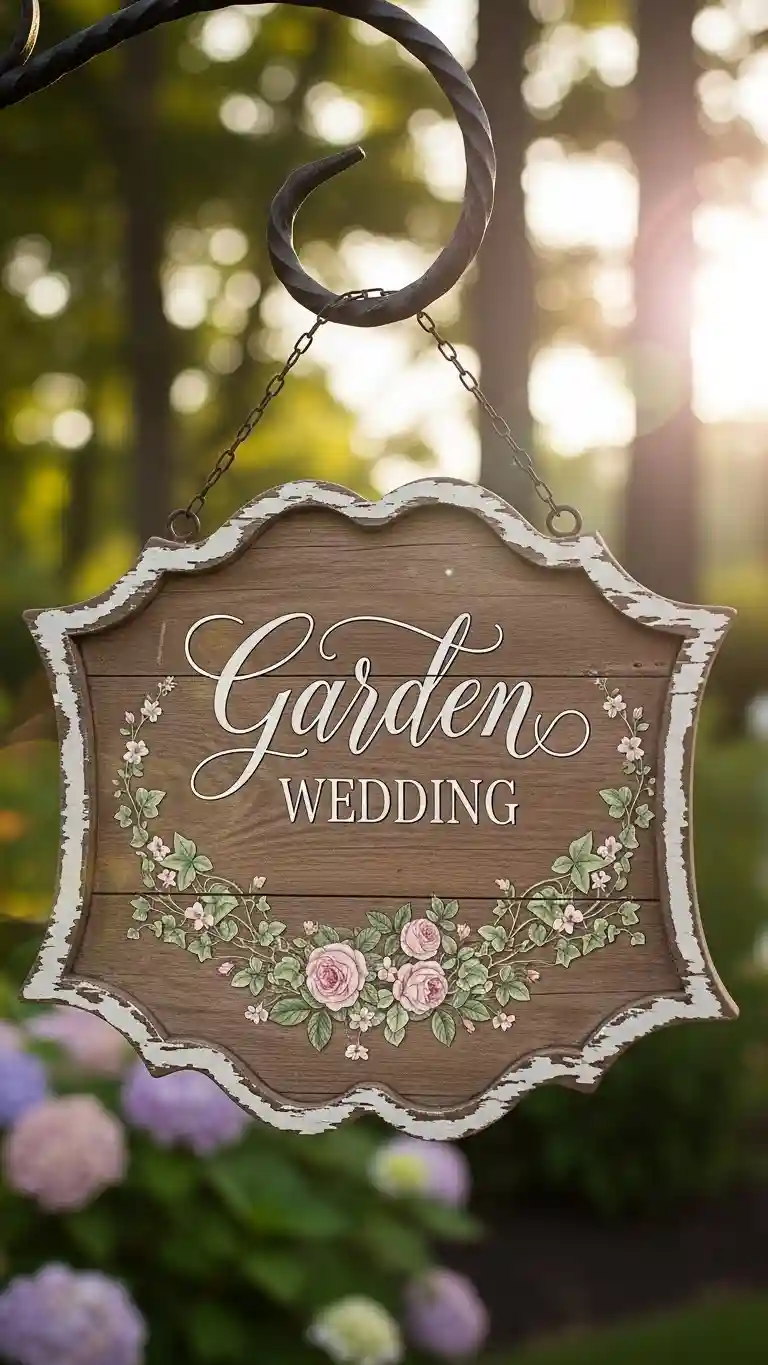 Aisle Runners with Coastal Motifs Antique-Inspired Signage with Botanical Motifs