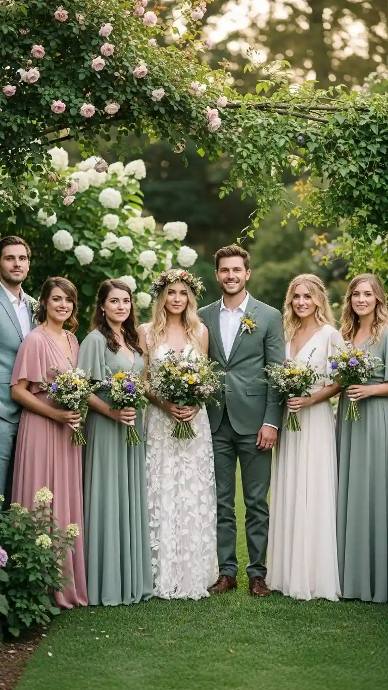 Aisle Runners with Coastal Motifs Nature-Inspired Bridal Party Styling