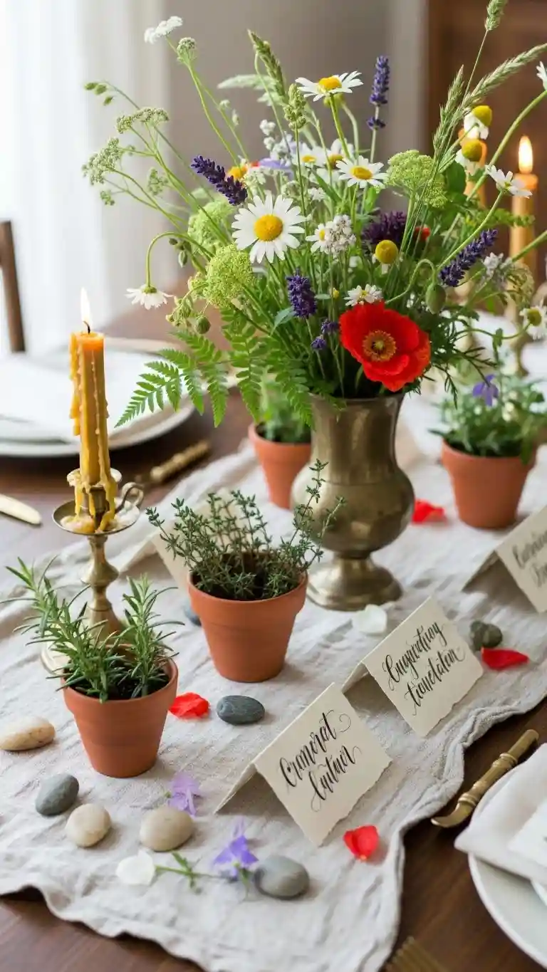 Aisle Runners with Coastal Motifs Wildflower-Inspired Ceremony Details