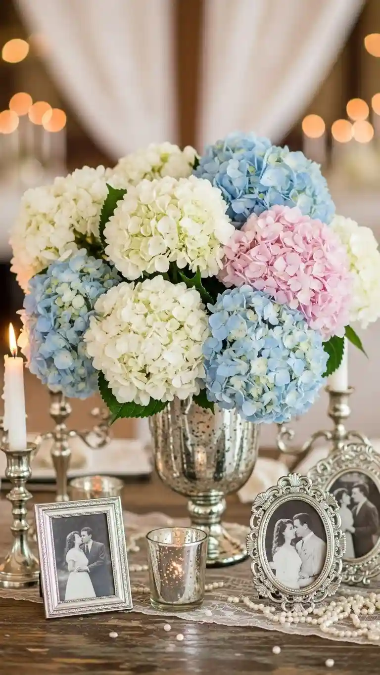 Aisle Runners with Coastal Motifs Hydrangeas Make Weddings Feel Timeless
