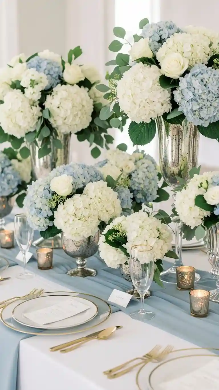 Aisle Runners with Coastal Motifs Hydrangea Decor Without Overwhelming Your Wedding Space