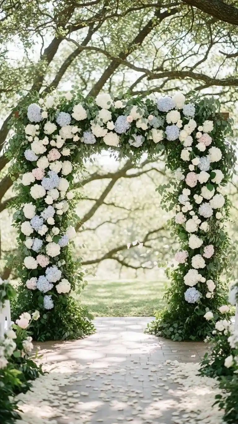 Aisle Runners with Coastal Motifs 10- Hydrangea Accents for Ceremony Backdrops and Walls