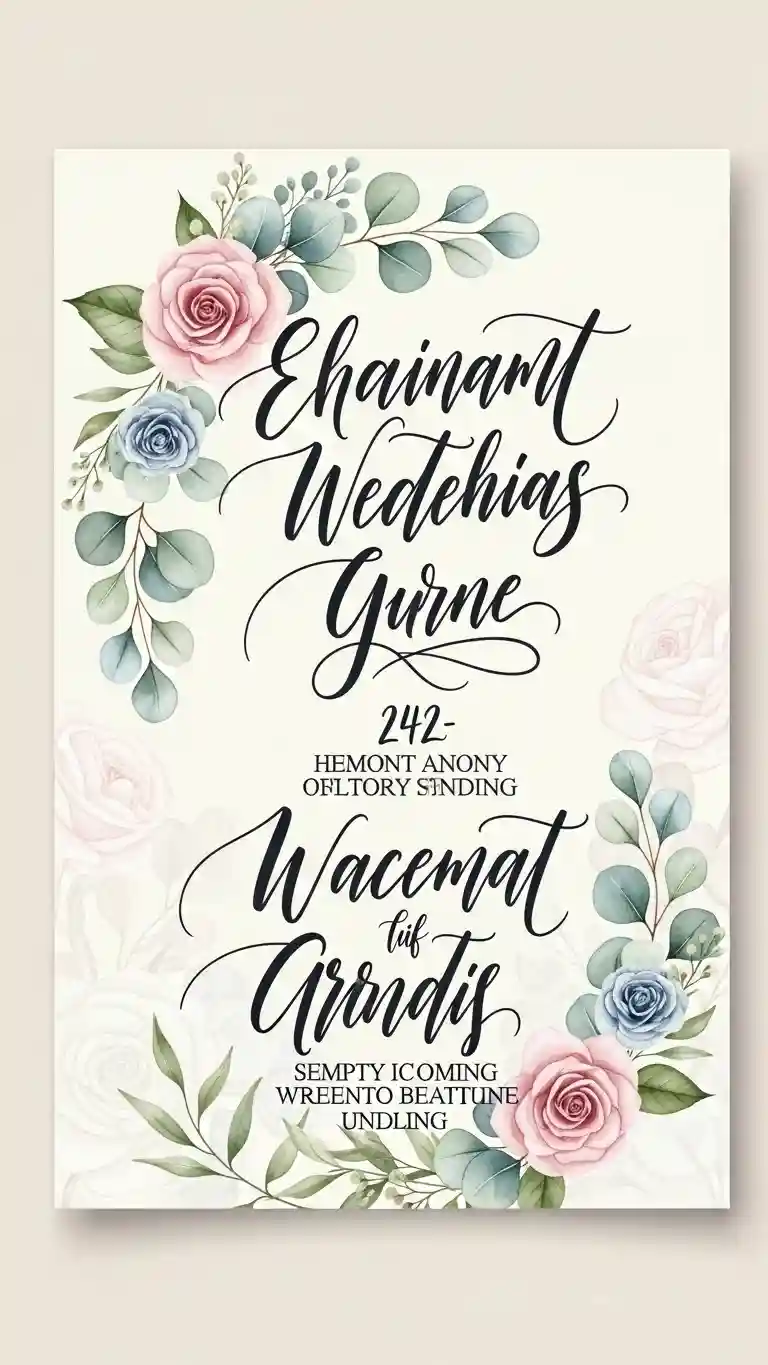 Aisle Runners with Coastal Motifs 7-Romantic Script Floral Invitation Design
