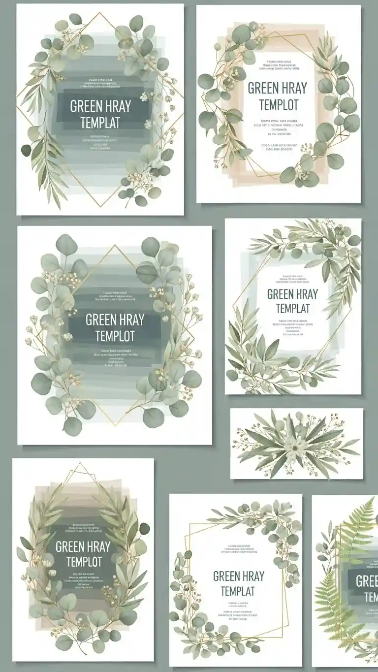 Aisle Runners with Coastal Motifs 8-Botanical Greenery Wedding Invitation Template