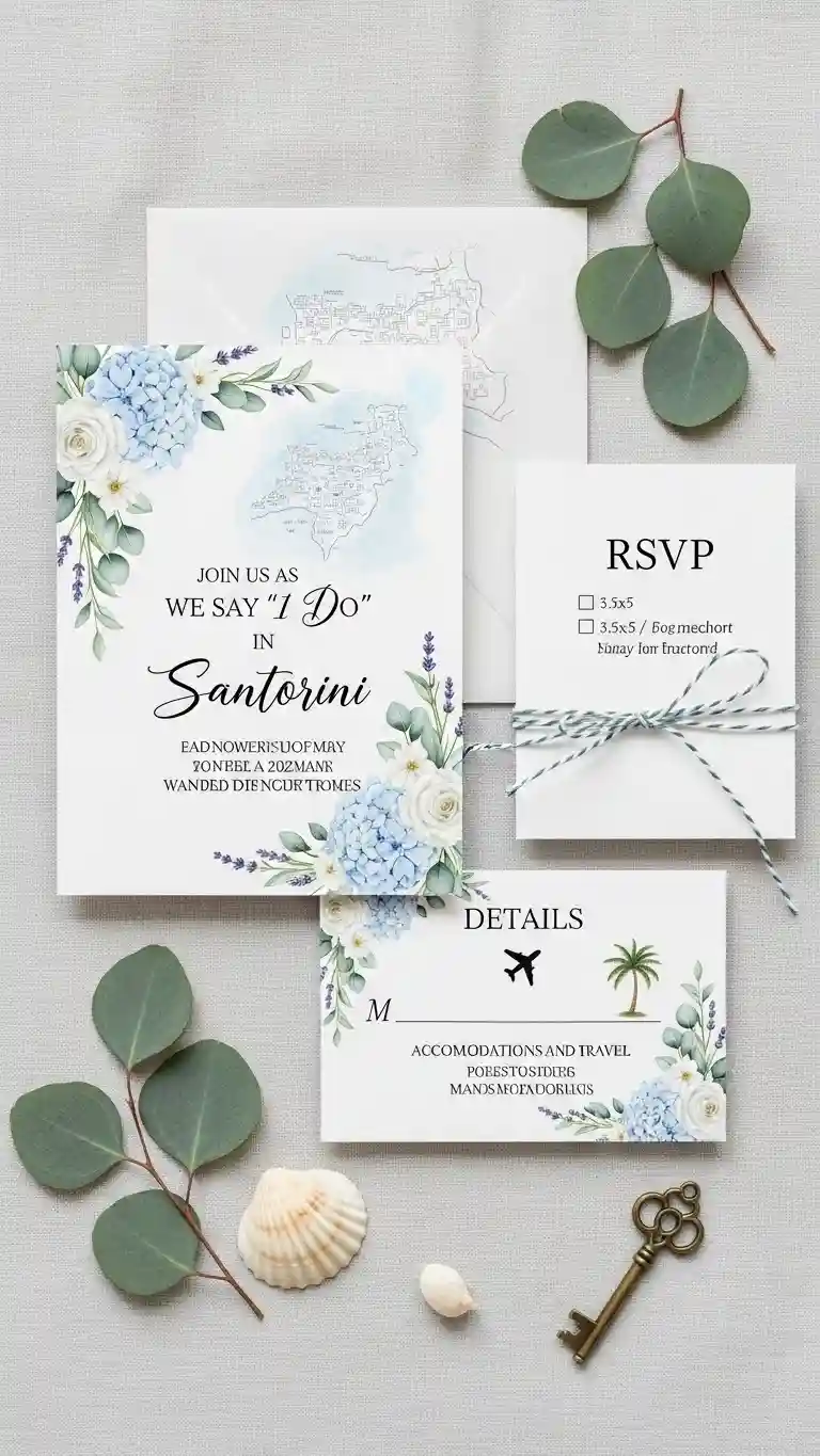 Aisle Runners with Coastal Motifs 16- Destination Wedding Floral Invitation Template