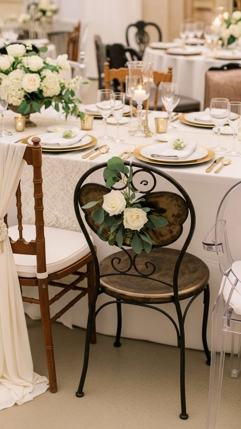 Aisle Runners with Coastal Motifs 7. Unique Chair Styling as Part of the Table Design