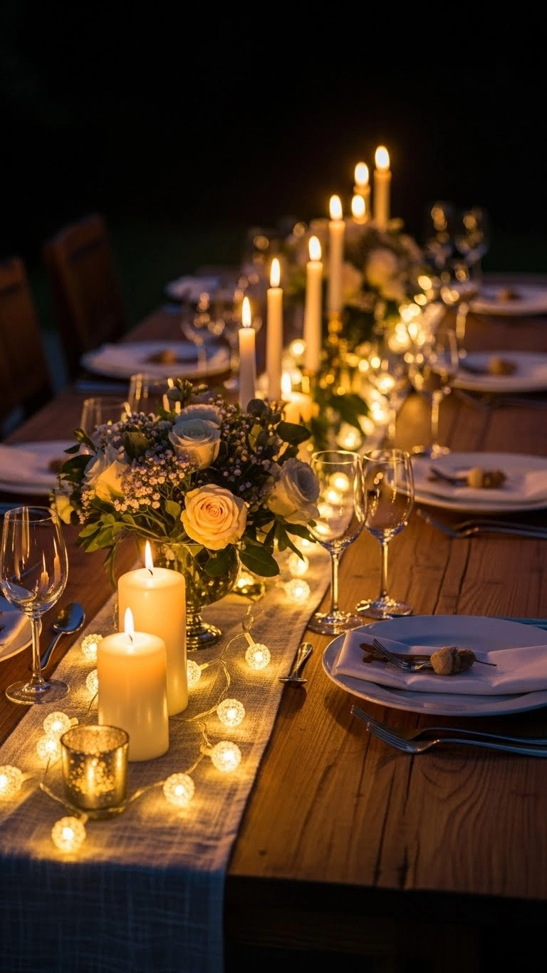 Aisle Runners with Coastal Motifs 15. Lighting Integrated Directly into Table Styling
