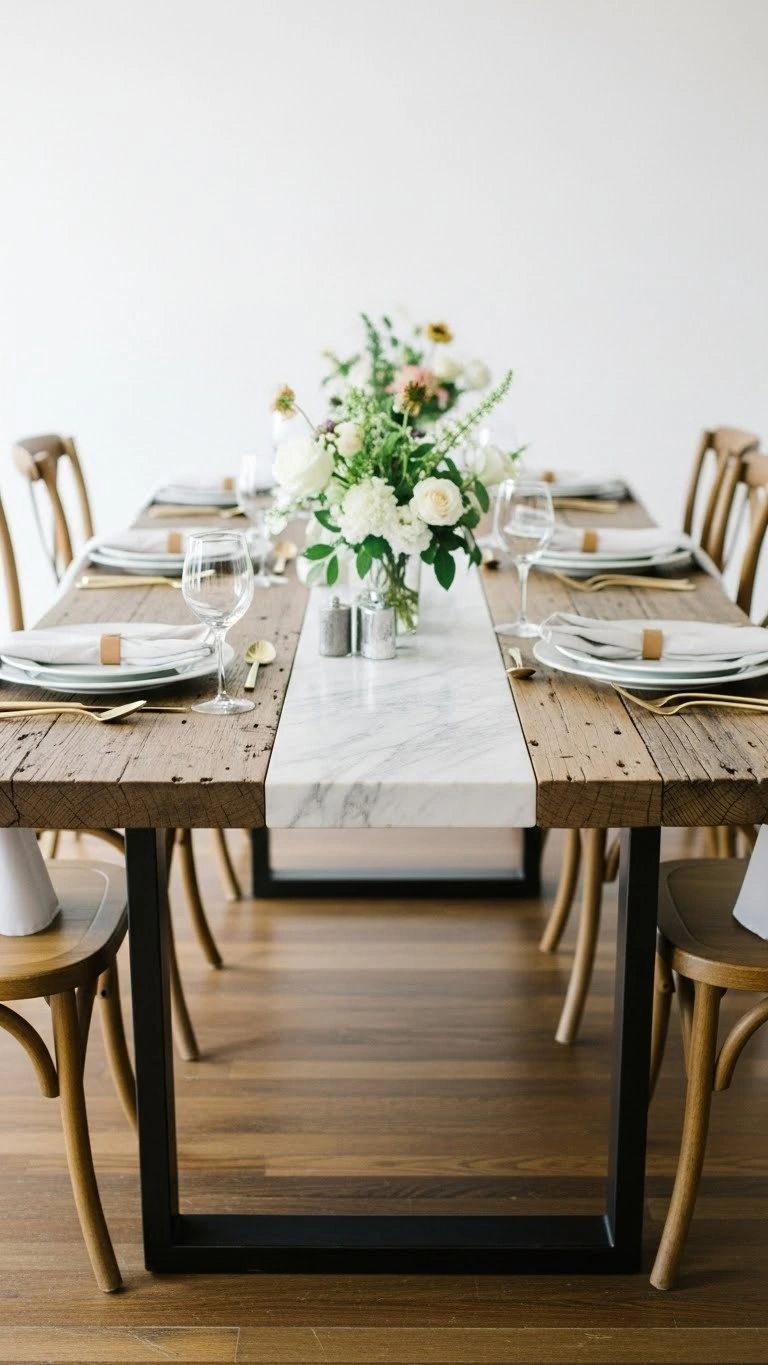 Aisle Runners with Coastal Motifs 16. Textured Table Surfaces Without Linens