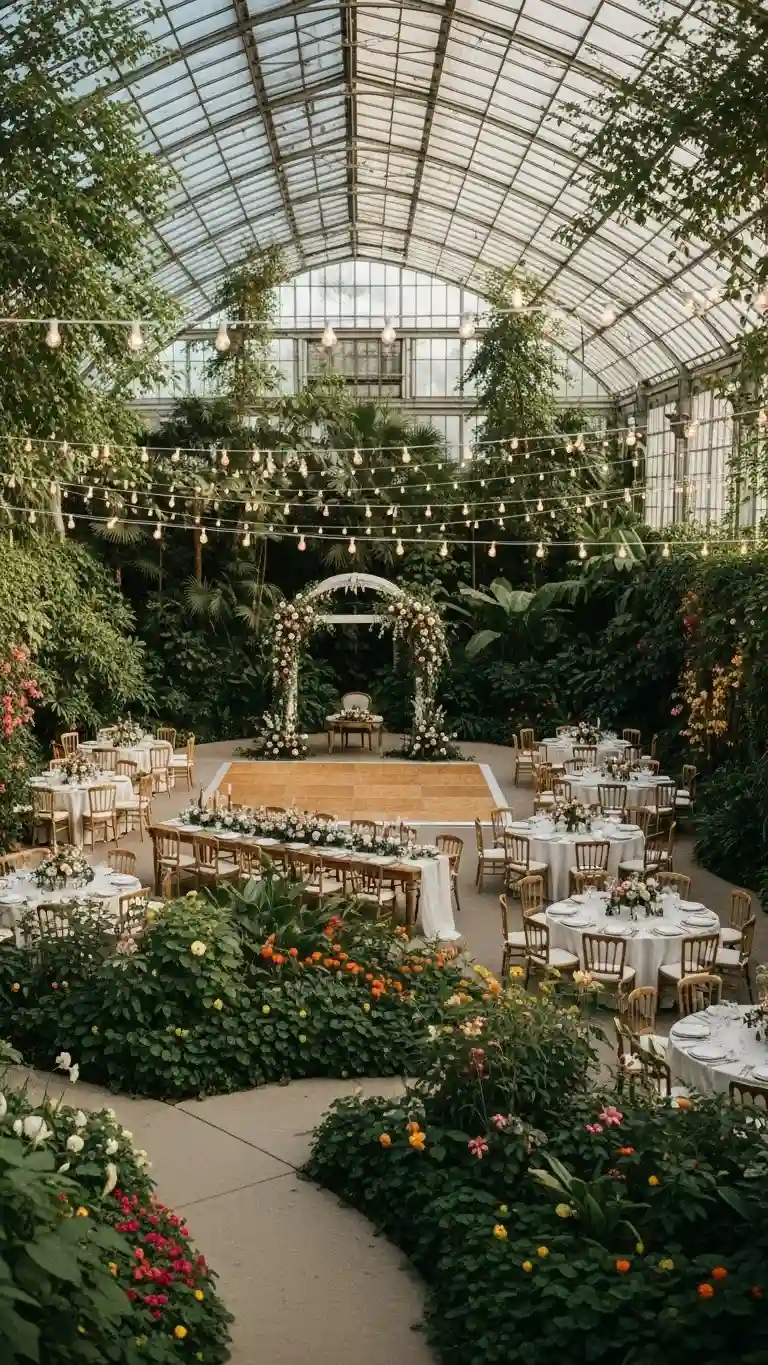 Aisle Runners with Coastal Motifs Botanical Garden Venue