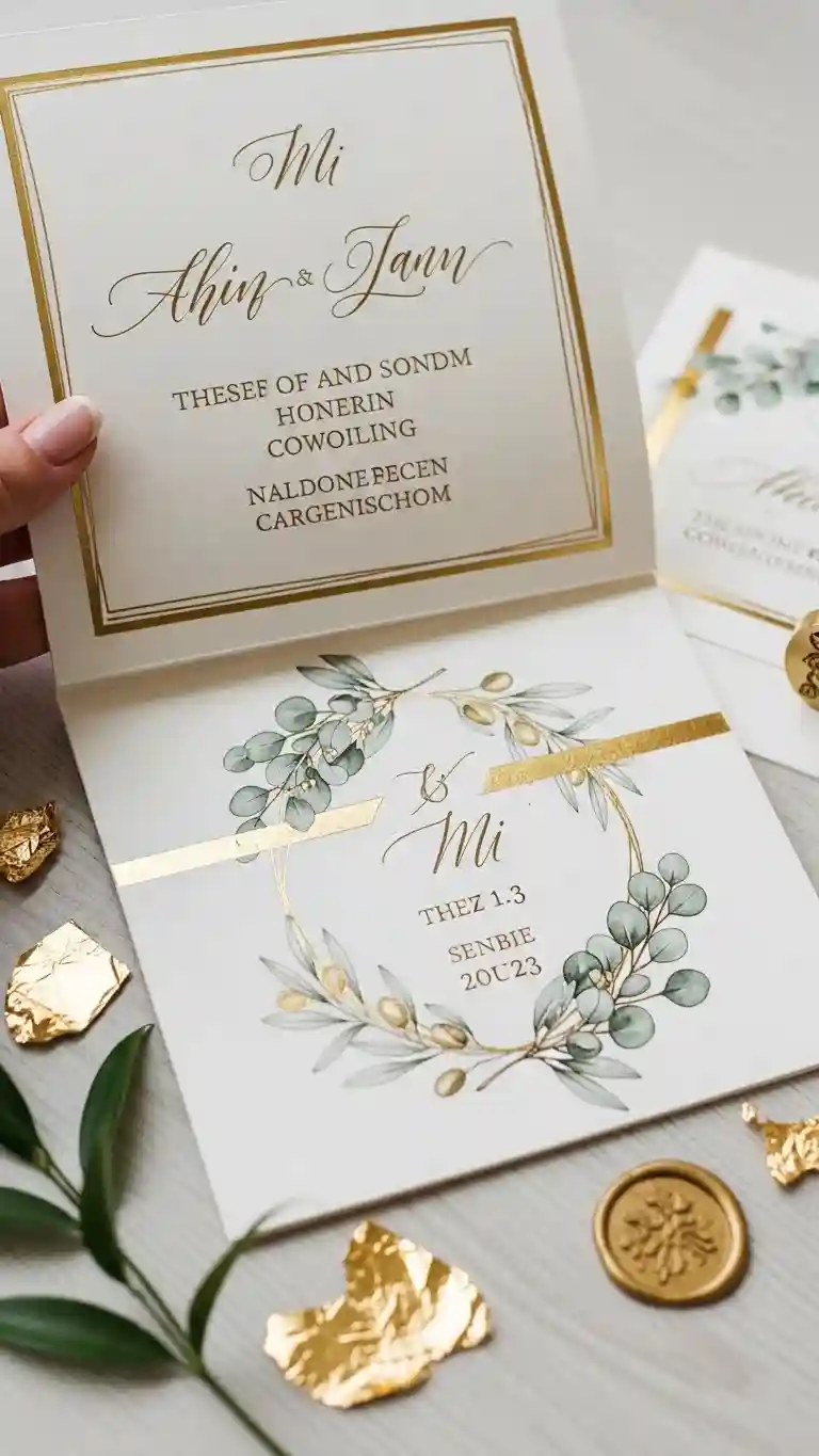 Aisle Runners with Coastal Motifs 12. Gold Foil Accent DIY Invitations