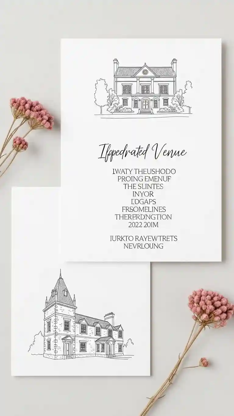 Aisle Runners with Coastal Motifs 14. Illustrated Venue or Landmark Invitations