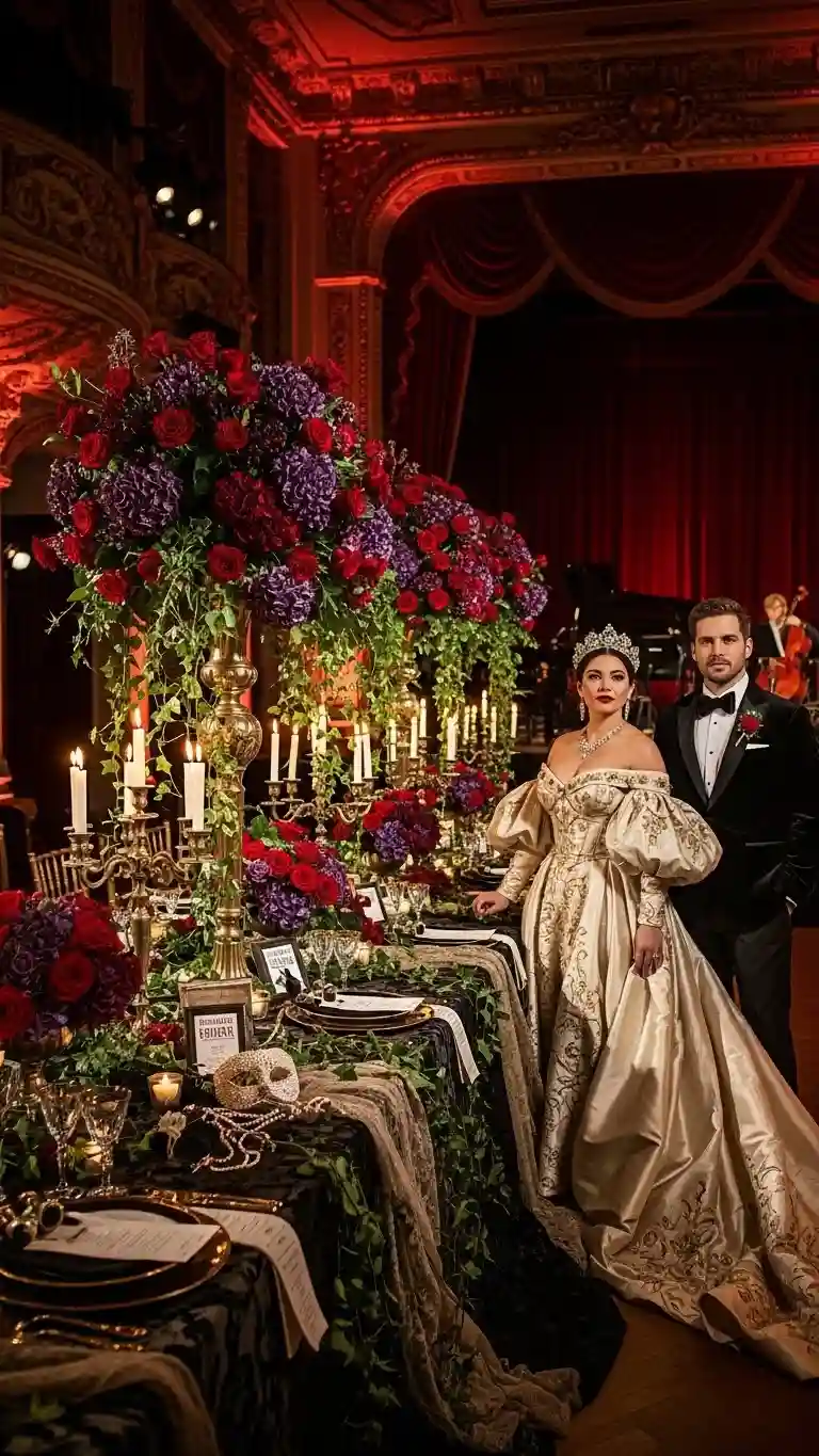 Aisle Runners with Coastal Motifs Essence of an Opera-Inspired Wedding Style