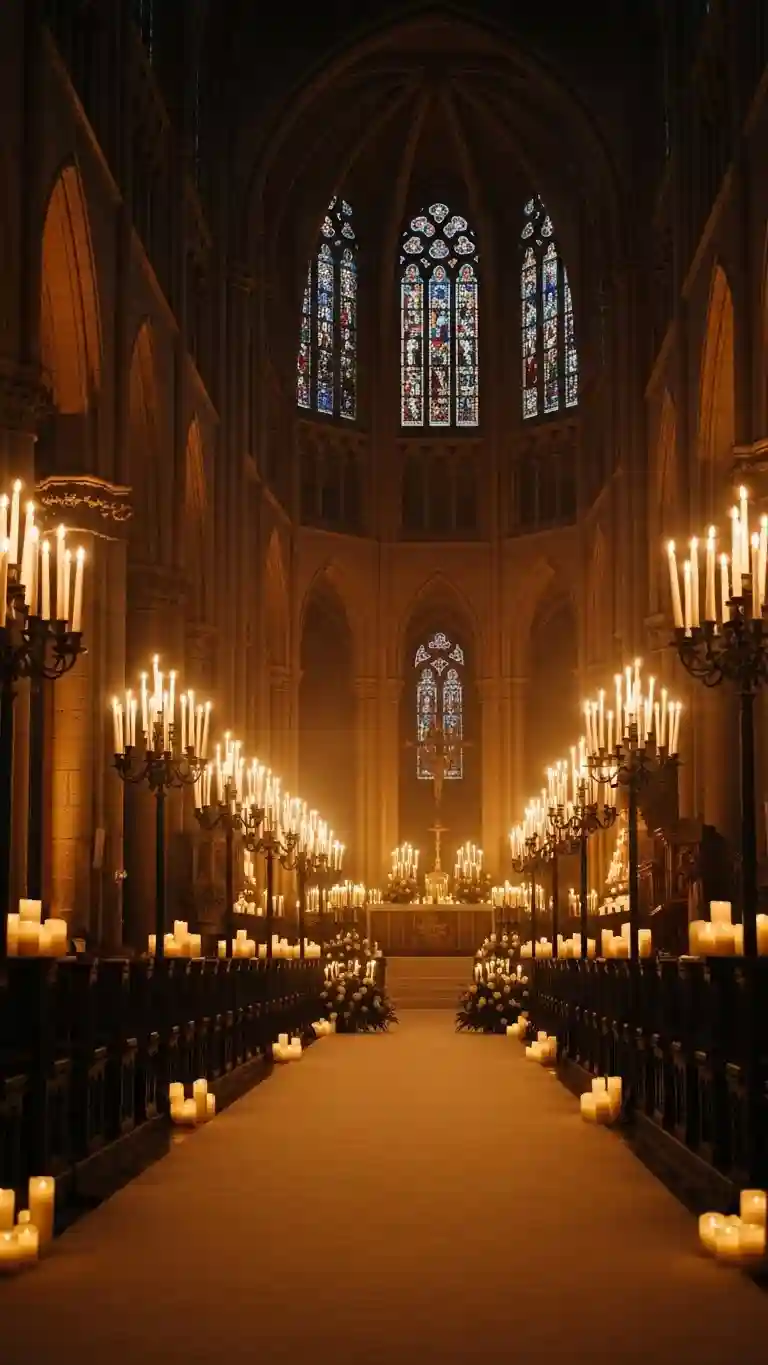 Aisle Runners with Coastal Motifs 2. Candlelit Aisles That Create Emotional Drama