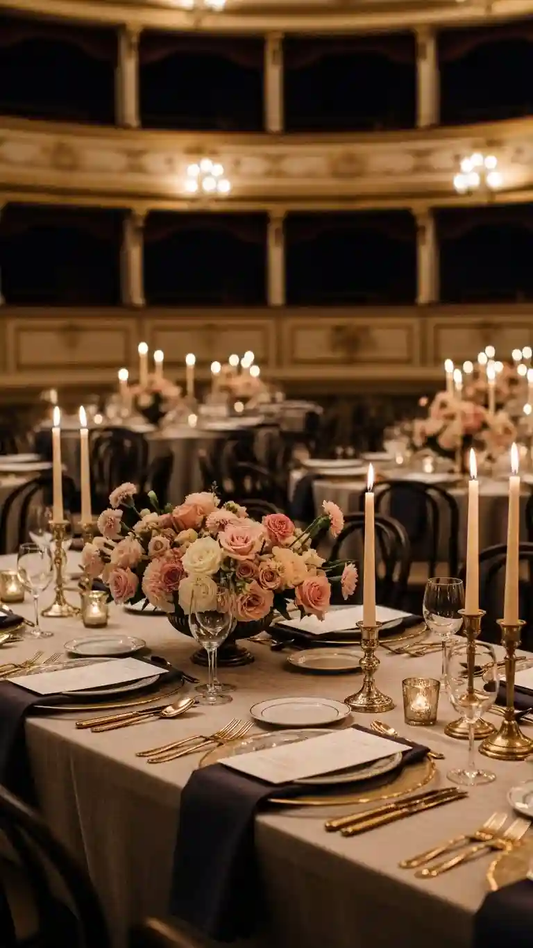 Aisle Runners with Coastal Motifs 10. Tablescapes That Resemble Grand Opera Receptions