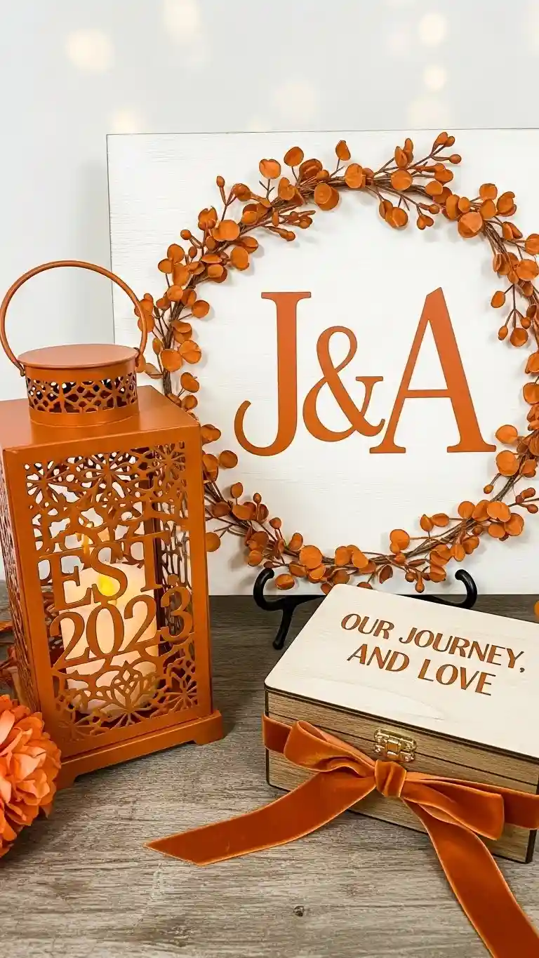 23 Burnt Orange Wedding Ceremony Ideas That Wow Guests 18 Personalized Burnt Orange Décor Elements
