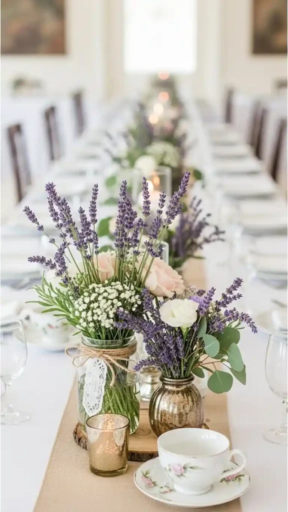 23 Stunning Lavender Wedding Ceremony Décor Ideas for Every Style 13 Lavender Centerpieces for Ceremony Tables