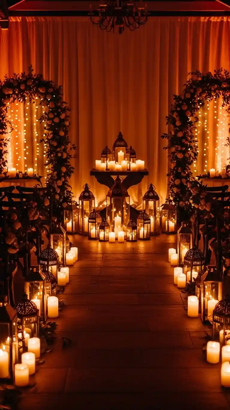 23 Burnt Orange Wedding Ceremony Ideas That Wow Guests 10 Warm Lighting with Orange Hues