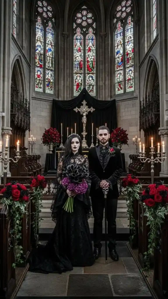 23 Breathtaking Gothic Wedding Ceremony Decor Ideas You’ll Love 3 Gothic Wedding Ceremony Aesthetics