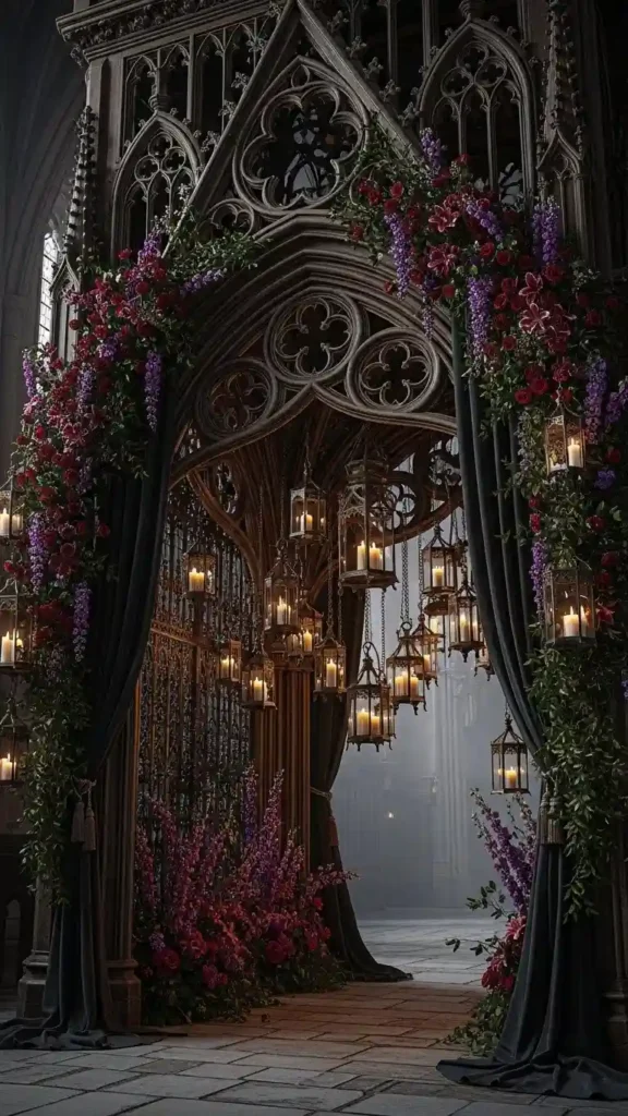 23 Breathtaking Gothic Wedding Ceremony Decor Ideas You’ll Love 11 Gothic Archway Entrances