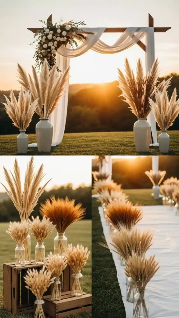 21 Stunning Brown Wedding Ceremony Ideas to Try 15 Brown Dried Grass Arrangements to Add Rustic Elegance