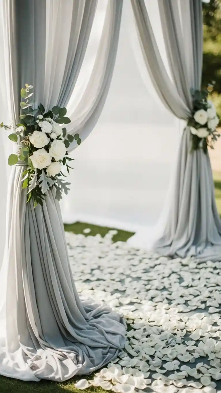 21 Neutral Wedding Ceremony Décor Ideas You’ll Love 12 Soft Gray Fabrics for Understated and Elegant Ceremony Styling