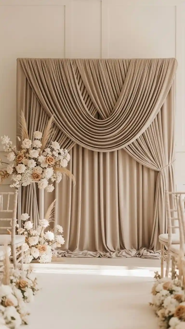 21 Neutral Wedding Ceremony Décor Ideas You’ll Love 13 Muted Taupe Ceremony Backdrops for Soft and Stylish Visual Balance