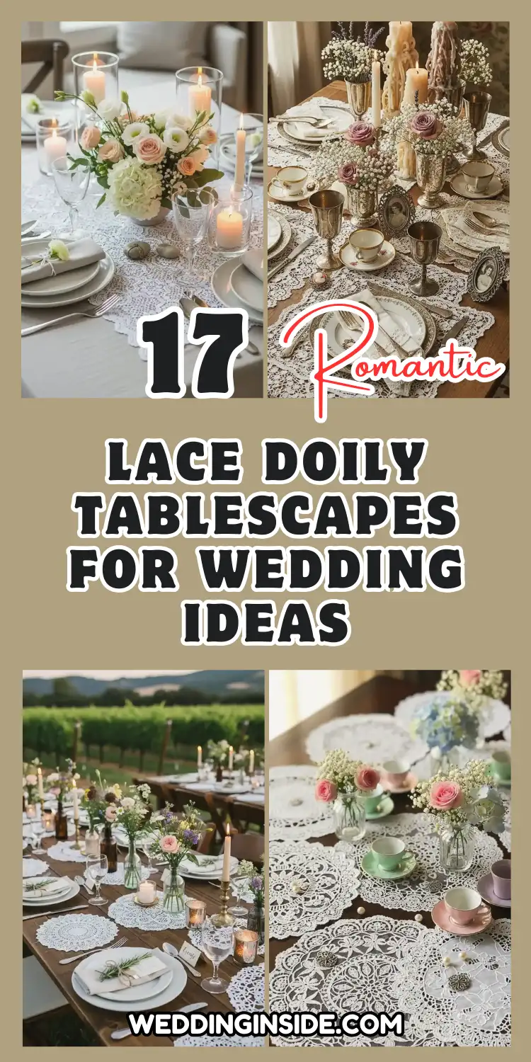 Romantic Lace Doily Tablescapes for Wedding Ideas You’ll Love 2 17 Lace Doily Tablescapes for Wedding Ideas
