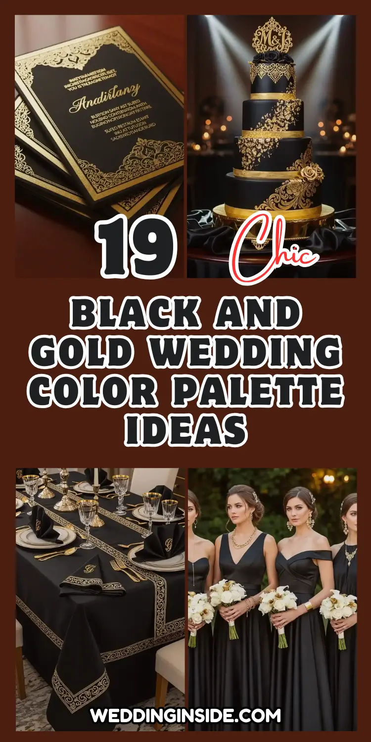 Chic Black and Gold Wedding Color Palette Ideas 2 19 Black and Gold Wedding Color Palette Ideas