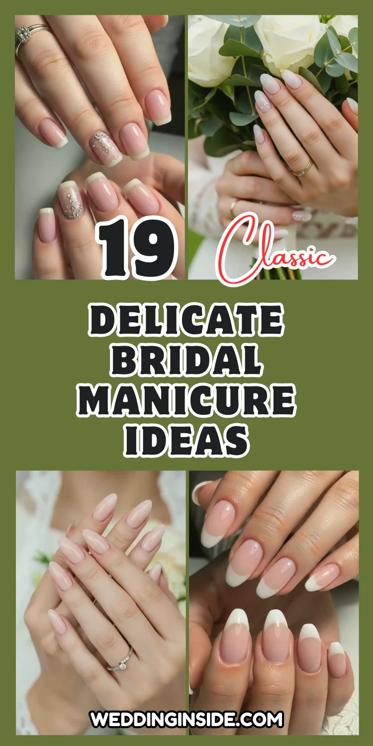 Delicate Bridal Manicure Ideas for a Classic Bride 2 19 Delicate Bridal Manicure Ideas