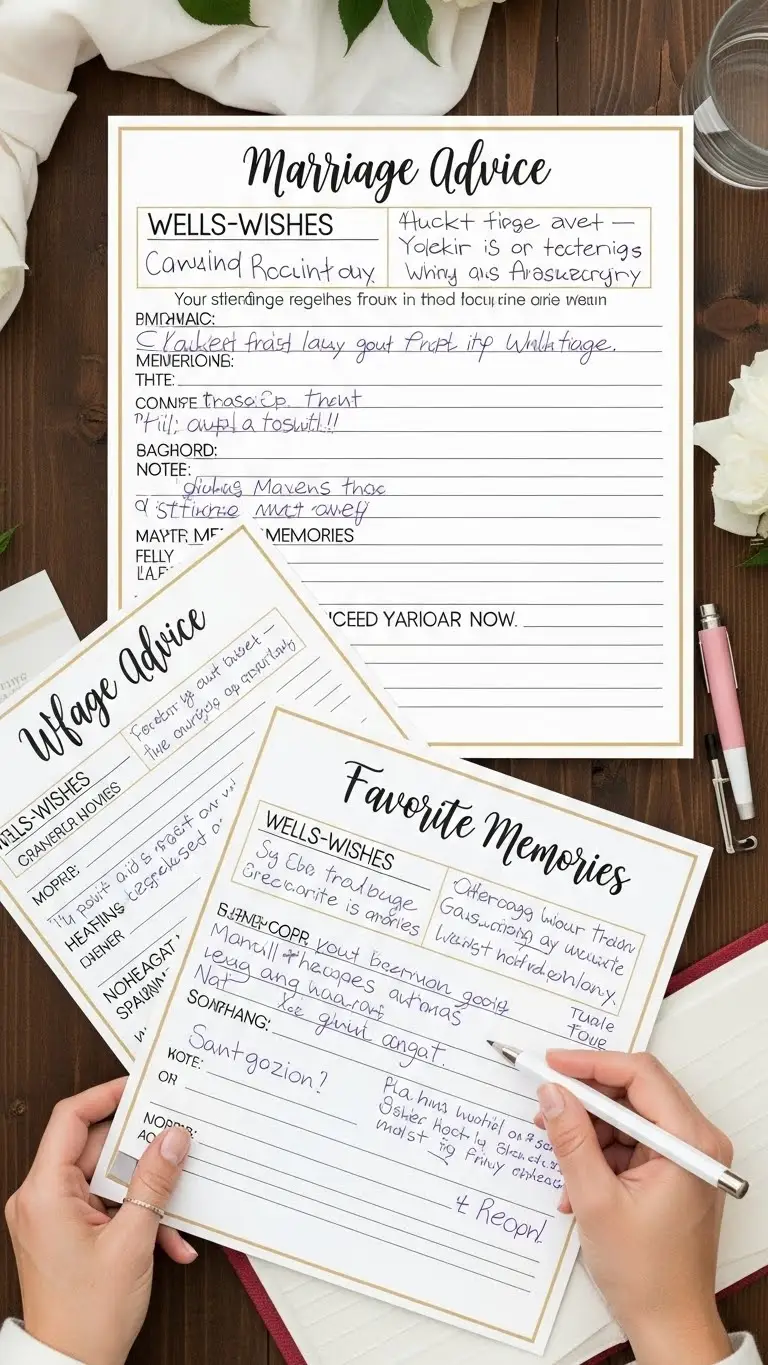Memorable Guest Book & Wish Card Ideas 4 Advice Cards for the Newlyweds