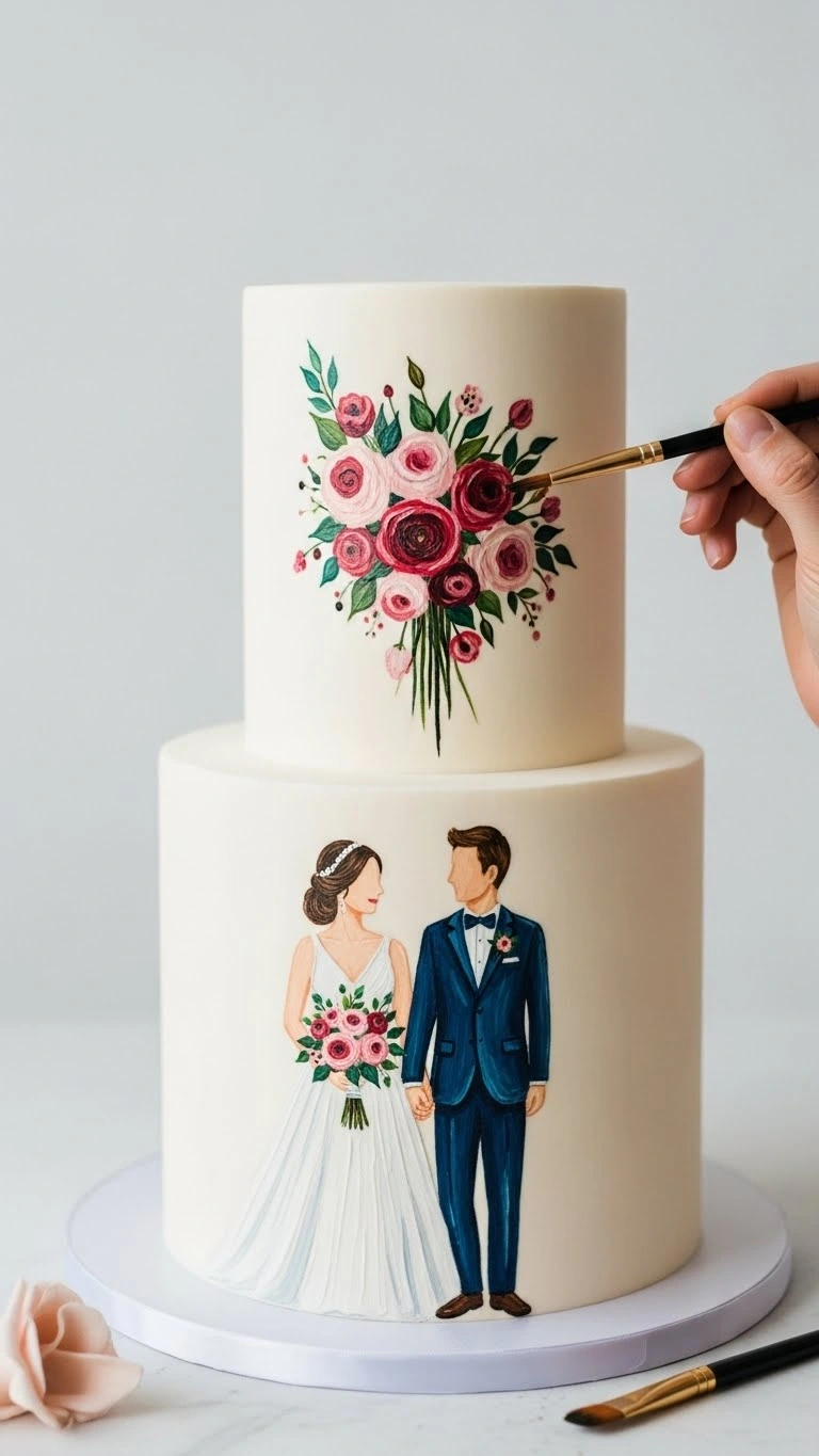 Luxury Wedding Cakes Ideas That Define Modern Elegance 21 Artistic Hand-Painted Luxury Wedding Cakes
