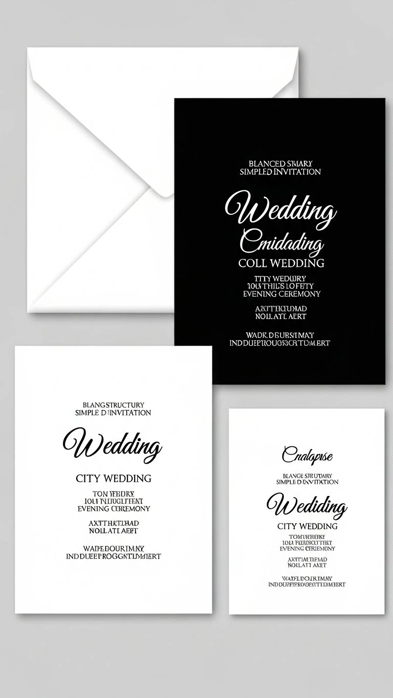Simple Wedding Invitations That Feel Timeless & Chic 6 Black and White Simple Wedding Invitations