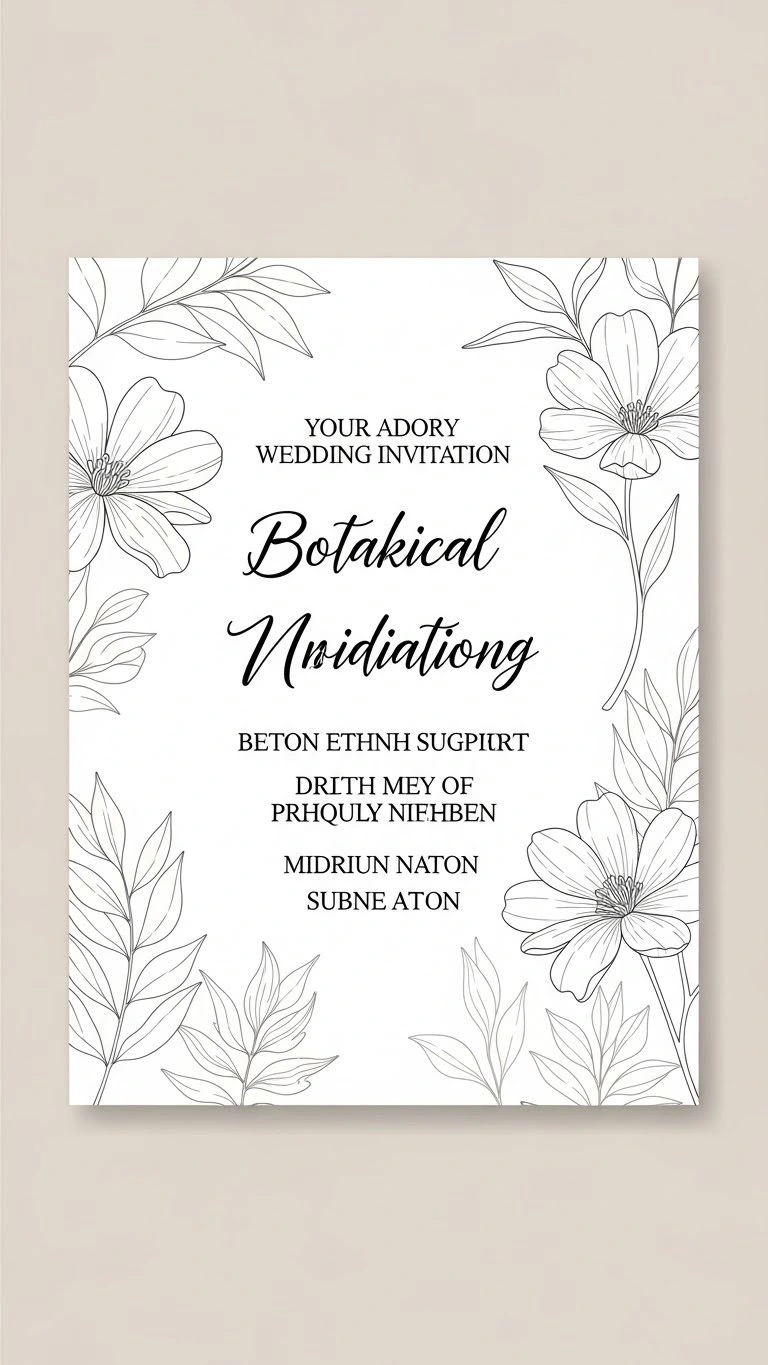 Creative Wedding Invitations Design Ideas for Your Big Day 14 Botanical Line Art Wedding Invitations Design