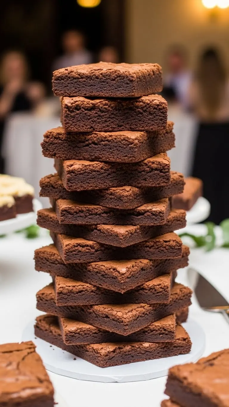 Unique Wedding Cake Alternatives for a Modern Twist 16 Brownie Stack Wedding Cake Alternative Arrangement
