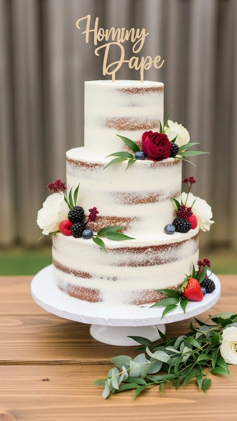Burgundy Wedding Cake Ideas That Wow Your Guests 4 Burgundy Semi Naked Cake