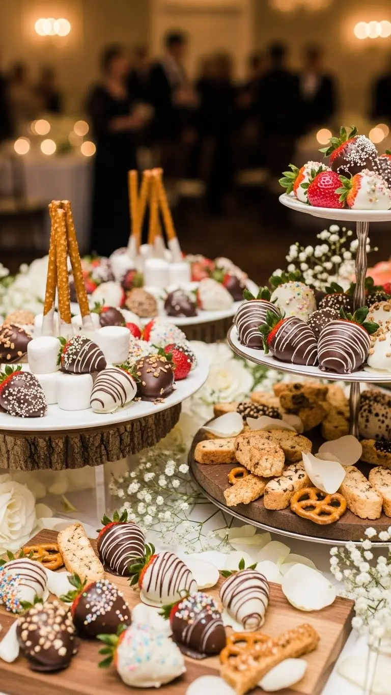 Wedding Dessert Ideas to Sweeten Your Big Day 22 Chocolate-Dipped Treats