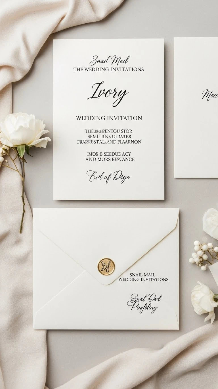 Classic Snail Mail Wedding Invitation Ideas 6 Classic Ivory Wedding Invitations 1