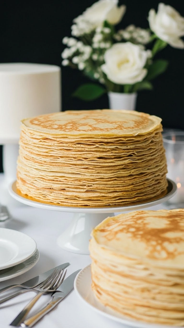 Unique Wedding Cake Alternatives for a Modern Twist 23 Crepe Stack Wedding Cake Alternative Presentation