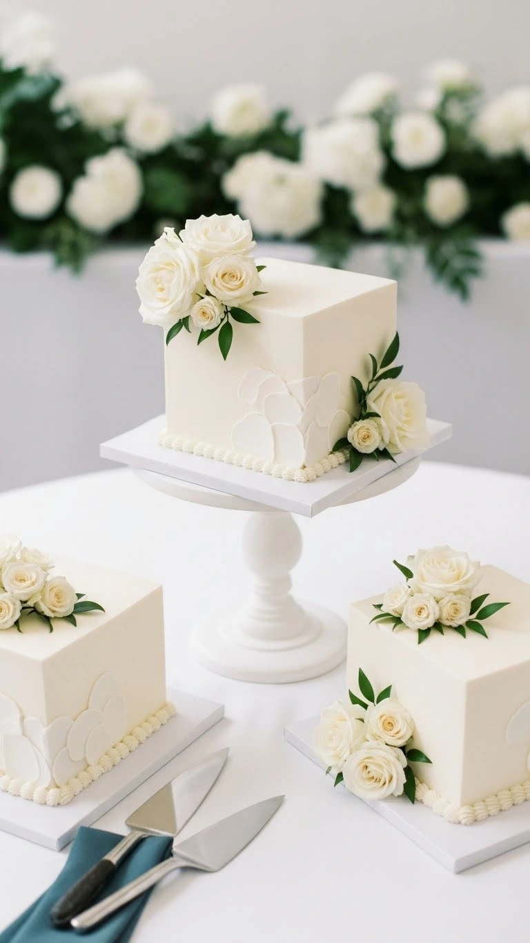Small Wedding Cakes That Make a Big Impression 12 Elegant Square Small Wedding Cakes